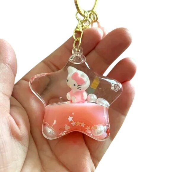Hello Kitty Bubble Star Floating Kitty Keychain Wristlet - Picture 1 of 3